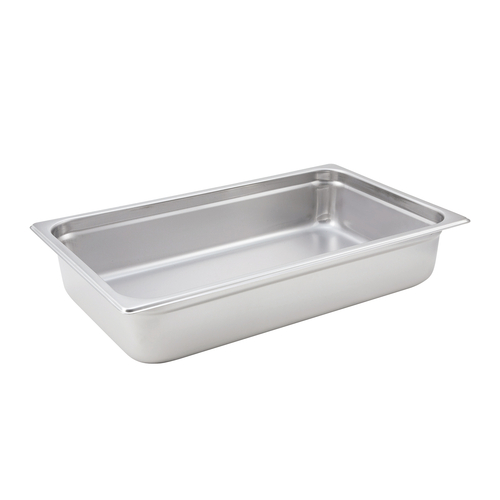 Steam Table Pan, full size, 20-3/4'' x 12-3/4'' x 4'' deep, 22 gauge heavy, stainless steel