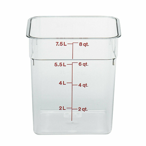 Picture of Cambro 8SFSCW135 CamSquare® Food Container 8 qt. 8-3/8"L x 8-3/8"W x 9-1/8"H