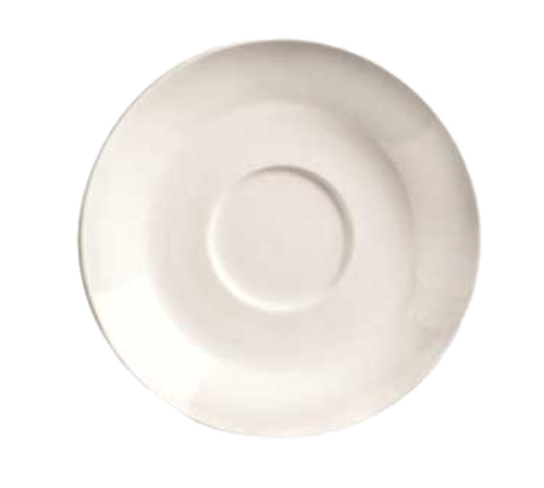 Espresso Saucer, 4-1/2'' dia., 1-5/8'' dia. well, round, porcelain, bright white, Basics Collection