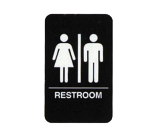 Picture of TableCraft Products 695633 Cash & Carry Sign 6" x 9" Women/Men "Restroom"