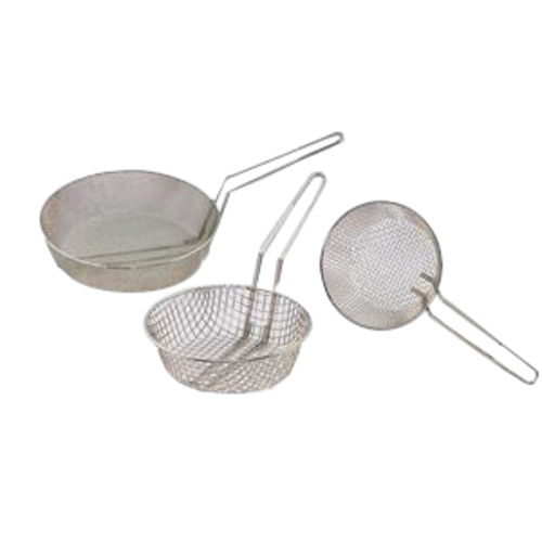 Culinary Basket, 10'' dia., coarse mesh, nickel-plated steel wire