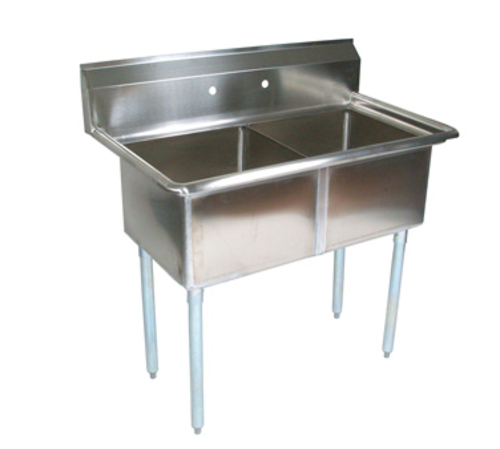 Picture of John Boos E2S8-18-12 E-Series Sink 2-compartment 41"W x 23-1/2"D x 43-3/4"H overall size