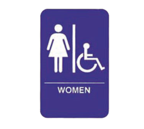 Picture of TableCraft Products 695630 Cash & Carry Sign 6" x 9" "Women/Accessible" with handicapped symbol