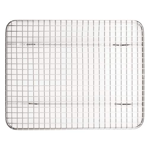 Picture of Wire Pan Grate, 8" x 10", 1/2 size, rectangular, rust-resistant, with raised feet, stainless steel (Q