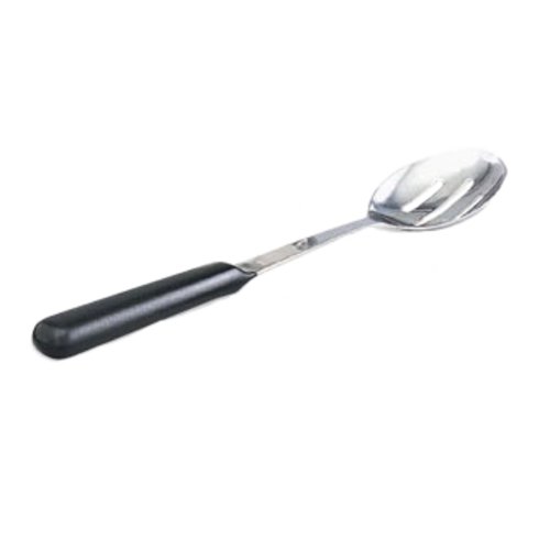 kool-Touch Hollow Handled Buffetware Serving Spoon, slotted, 12'' long, stainless with black insulat
