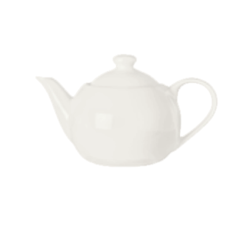 Teapot, 14 oz., 7'' dia. x 4''H, with lid & handle, scratch resistant, fully vitrified, porcelain, S