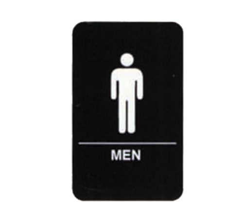 Picture of TableCraft Products 695635 Cash & Carry Sign 6" x 9" "Men" Restroom