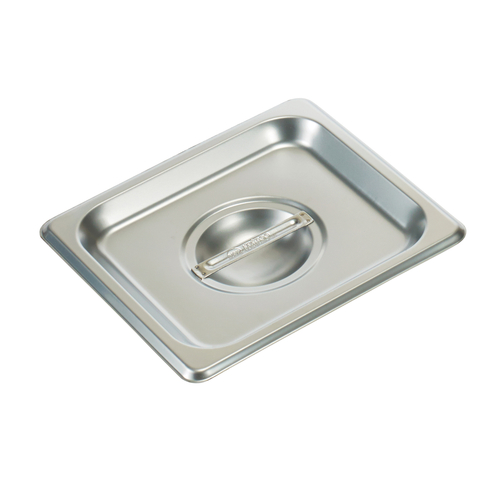 Steam Table Pan Cover, 1/6 size, solid, with handle, 18/8 stainless steel, NSF (Qty Break = 12 each)