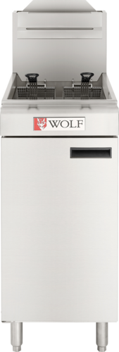 (Quick Ship) Fryer, gas, 15-1/2" W, free-standing, 45-50 lbs. capacity, snap action millivolt thermostat control adjust from 200° to 400°…