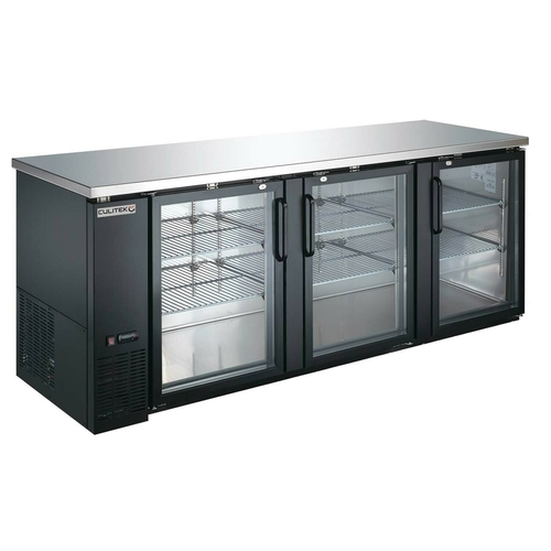 Picture of Culitek MBB-9028G SS-Series Refrigerated Back Bar Cooler three-section 90-1/4"W