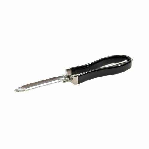 Peeler, 6'', swivel, dishwasher safe, stainless steel blade, black vinyl handle (1 each minimum order