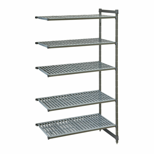 Camshelving® Basics Plus Add-On Unit, 18"W x 42"L x 84"H, 5-tier, withstands temperature from -36°F (-38°C) to 190°F (88°C), includes: (5…