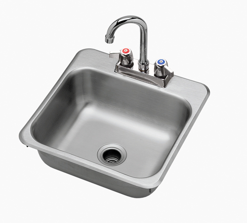 Picture of Krowne HS-1515 Drop-In Hand Sink 15"W x 15"D x 5-3/16"H OA 12" wide x 10" front-to-back x 5-3/16" deep compartment