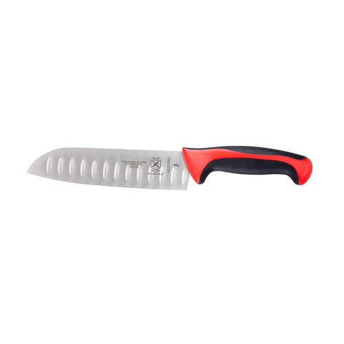 Picture of Mercer Culinary M22707RD Millennia® Color Handles Santoku Knife 7" granton edge