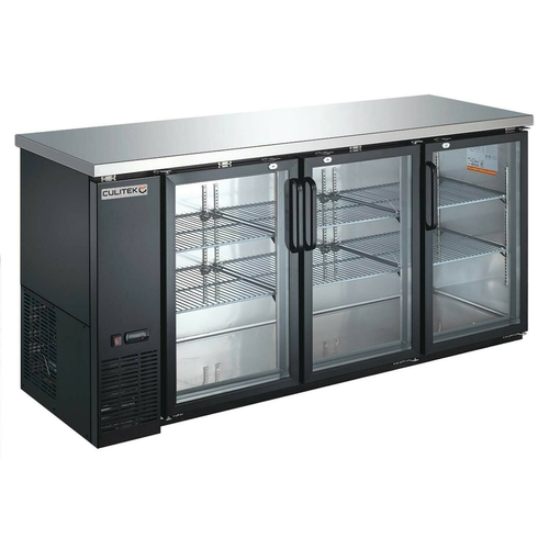 Picture of Culitek MBB-7224G SS-Series Refrigerated Back Bar Cooler three-section 72-3/4"W