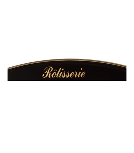 Rounded recto-verso with screen-printed "Rôtisserie" text: Ref TR-DECO
