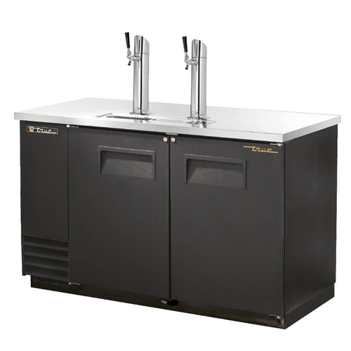 Draft Beer Cooler, (2) keg capacity, s/s counter top, black vinyl exterior, & (2) doors w/locks, R29