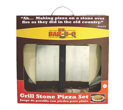 Picture of Chef Master 06187Y Mr. Bar-B-Q® Grill Stone Pizza Kit includes: 15" round pizza stone folding pizza spatula