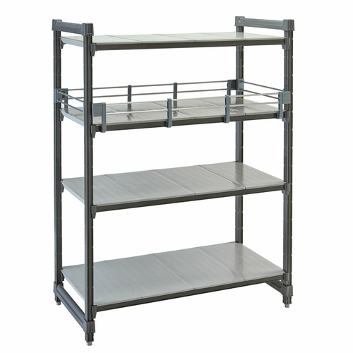 Camshelving® Elements Full Shelf Rail Kit, 18"W x 42"L x 4-1/4"H, includes (2) double level side rails, (2) double level end rails, side …