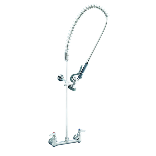 Picture of T&S B-0133-B EasyInstall Pre-Rinse Unit, wall mount, base faucet with spring check cart. & lever handles, 2" dia.