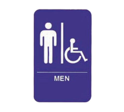 Picture of TableCraft Products 695631 Cash & Carry Sign 6" x 9" "Men/Accessible" with handicapped symbol