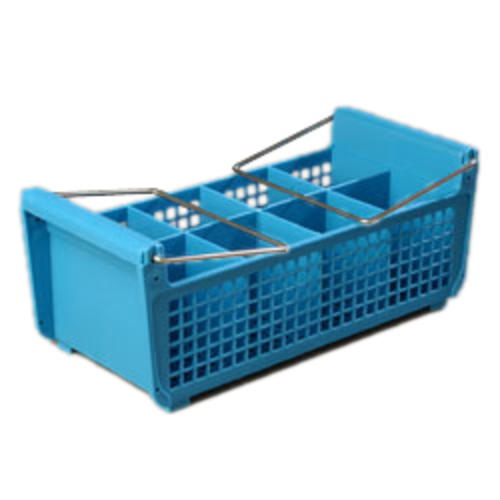 OptiClean Perma-San Flatware Basket, 17-1/16'' x 7-3/4'' x 6-7/8'', 8-compartments (3-1/2'' x 3-1/2'