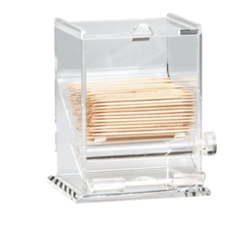 Toothpick Dispenser, 3-1/4'' x 3-1/4'' x 4'', top loading, dishwasher safe, acrylic, transparent (1
