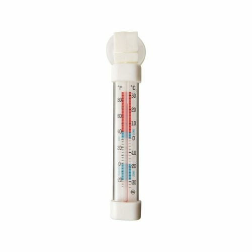 Refrigerator/Freezer Thermometer, tube type, -20 to 80F (-30 to 30 C) temperature range, clips to ra