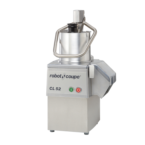 Picture of Robot Coupe CL52E Commercial Food Processor includes: vegetable prep attachment with full moon shaped & one round hopper (no bowl) (1) 3mm grating disc (28058)