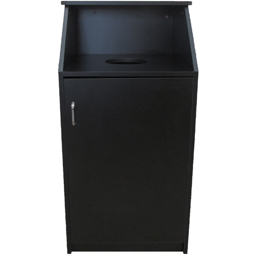 Picture of Oak Street M8510-BLK-UNASSEMBLED Waste Receptacle 8" dia. round opening 20" wide interior