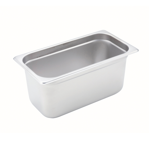 Steam Table Pan, 1/3 size, 6-7/8'' x 12-3/4'' x 6'' deep, 22 gauge heavy weight, anti-jamming, 18/8 sta