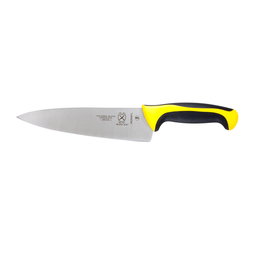 Millennia Colors Chef's Knife, 8'', stamped, high carbon, Japanese steel, yellow non-slip Santoprene