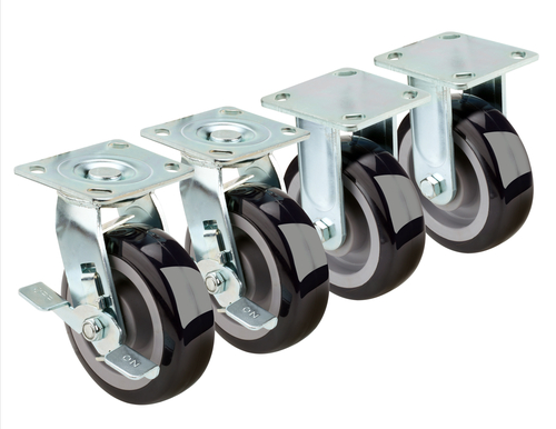 Picture of Krowne 28-180S Krowne Extra Heavy Duty Large Plate Caster 4-1/2" x 4-1/8" plate 6" diameter wheel