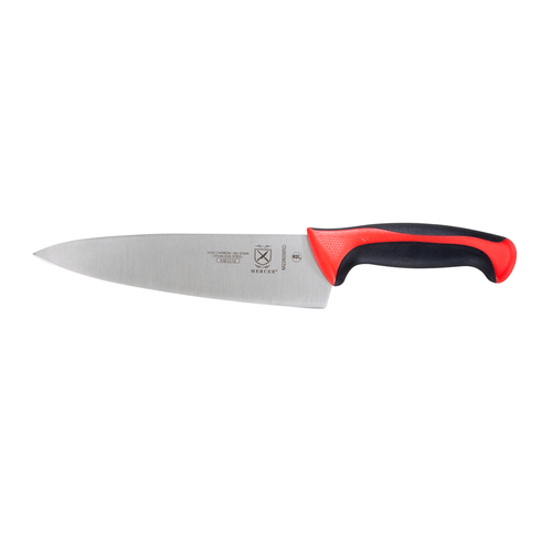 Millennia Color Handles Chef's Knife, 8'', stamped, high carbon, Japanese stain-resistant steel, red