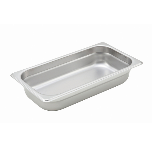 Steam Table Pan, 1/3 size, 6-7/8'' x 12-3/4'' x 2-1/2'' deep, 22 gauge heavy weight, anti-jamming, 18/8