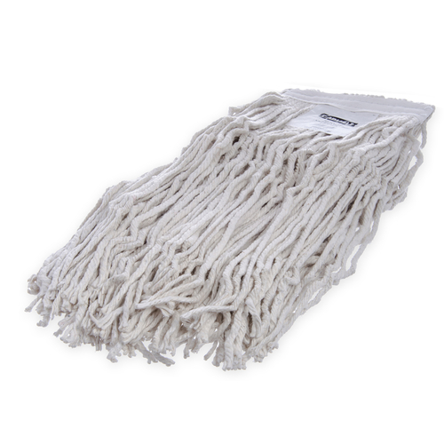 Flo-Pac Wet Mop Head, #24, large, 4 ply, cut-end, natural cotton yarn with 1-1/4W textured polyester