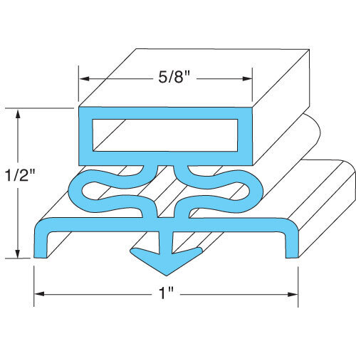 Gasket, 22-3/4" x 59-11/16", 4-sided, magnetic, dart, Traulsen