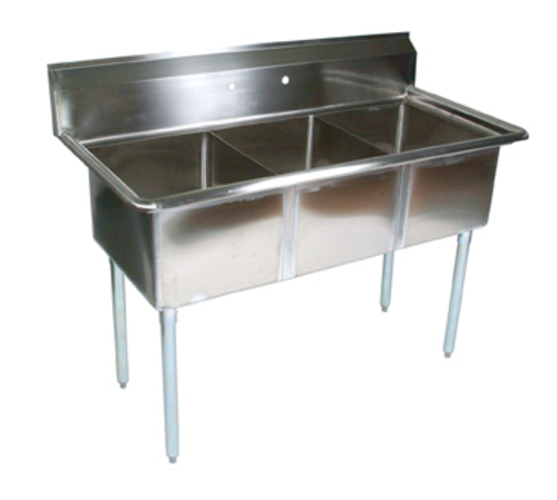 Picture of John Boos E3S8-18-12 E-Series Sink 3-compartment 59"W x 23-1/2"D x 43-3/4"H overall size