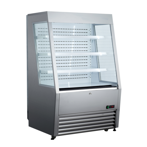 Black Diamond Vertical Air Curtain Merchandiser, 36-3/16"W x 33-5/16"D x 59-1/2"H, 11 cu. ft. capacity, bottom mount self-contained refri…