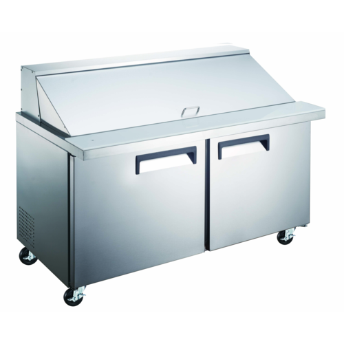 Grista Refrigerated Mega Top Salad/Sandwich Prep Table, 2-section, 60"W x 34"D x 46"H, 15 cu.ft., rear mount self-contained refrigeration…