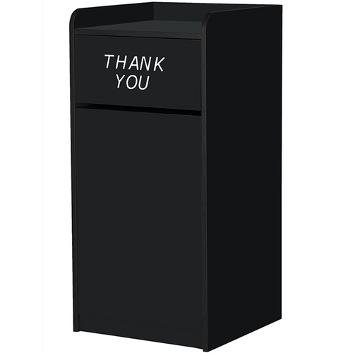 Picture of Oak Street M8520-BLK-UNASSEMBLED Trash Receptacle 22" x 25-1/8" x 44"H 3-3/4" backsplash