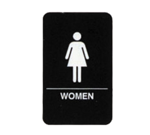 Picture of TableCraft Products 695634 Cash & Carry Sign 6" x 9" "Women" Restroom