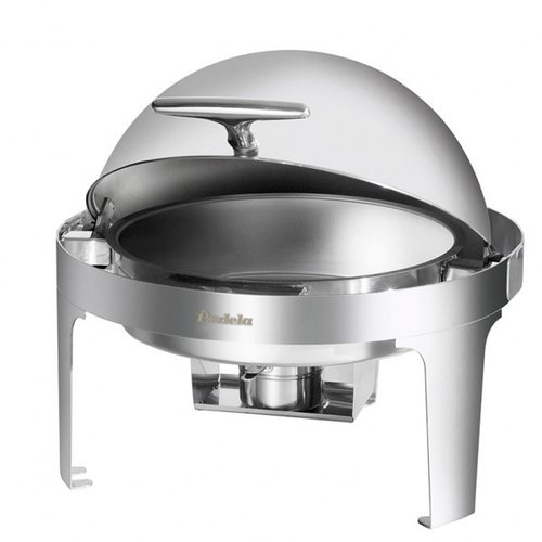 Padela Chafing Dish, 6 qt., round, 19.7''W X 20.9''D X 17.7''H, revolving roll top cover opens at 90 &