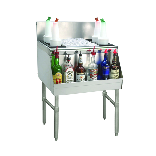 Prestige Ice Chest, 25" wide, without cold plate, stainless steel construction with foam insulation, 7" backsplash, 1" drain, 25" front-t…