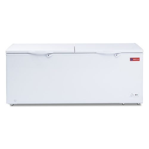 Chest Freezer, 30.0 cu. ft. capacity, 78.4"W, manual defrost, dual solid hinged lids with lock, (1) basket, aluminum interior, painted st…