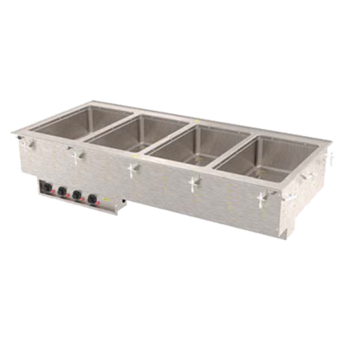 Hot Food Well Unit, Drop-In, electric, (4) 12" x 20" individual 20 gauge stainless steel insulated wells, 54-3/4"W x 26"D x 21-1/2"H (ove…