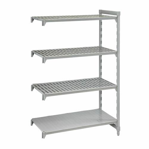 Camshelving® Premium Add-On Unit, 21"W x 24"L x 64"H, 4-tier, withstands temperature from -36°F (-38°C) to 190°F (88°C), includes: (3) ve…