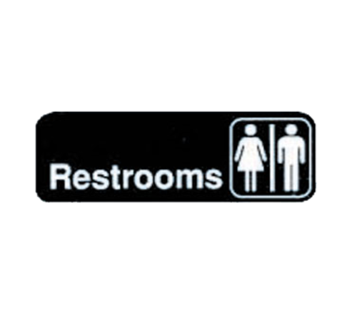 Picture of TableCraft Products 394517 Cash & Carry Sign 3" x 9" "Restrooms"