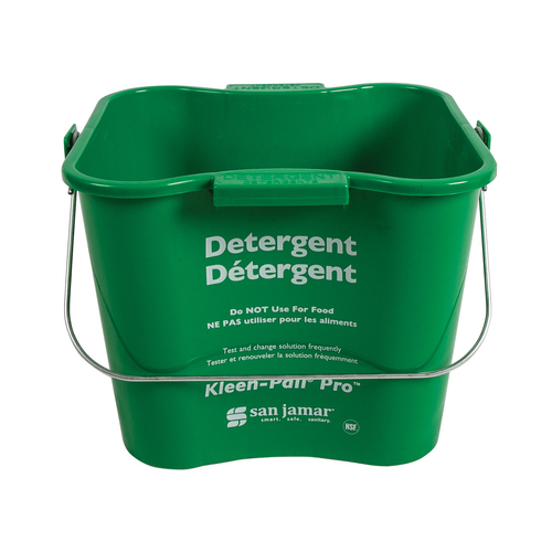 Kleen-Pail Pro, 6 qt., rounded corners, molded-in handles, drop handle, embossed lettering, graduate