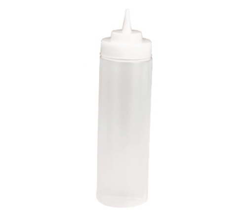WideMouth Squeeze Bottle, 12 oz., 53mm opening, natural cone tip, dishwasher safe, soft polyethylene